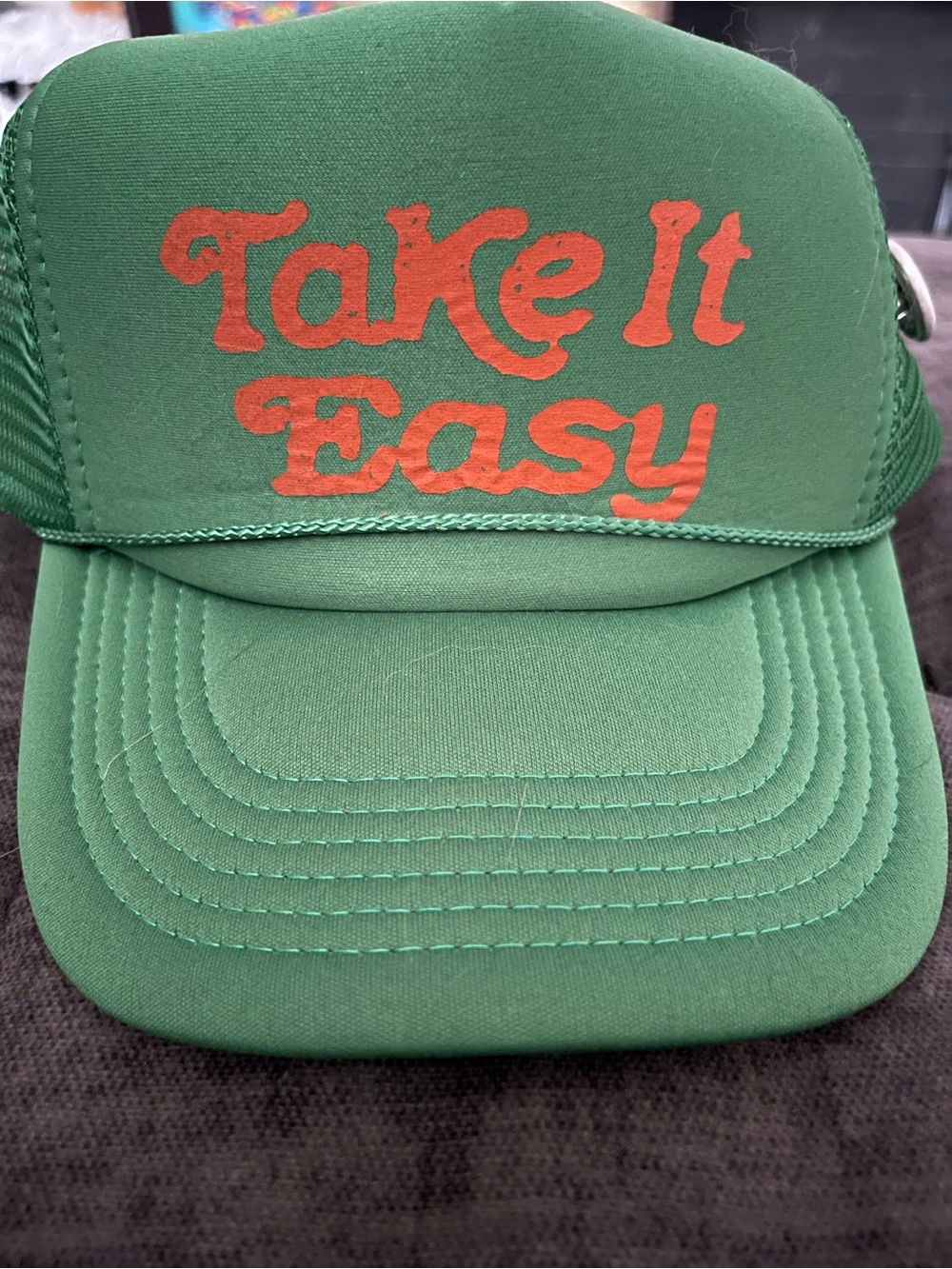NEW Never Worn Bottom Shelf Take It Easy Green Trucker Hat
